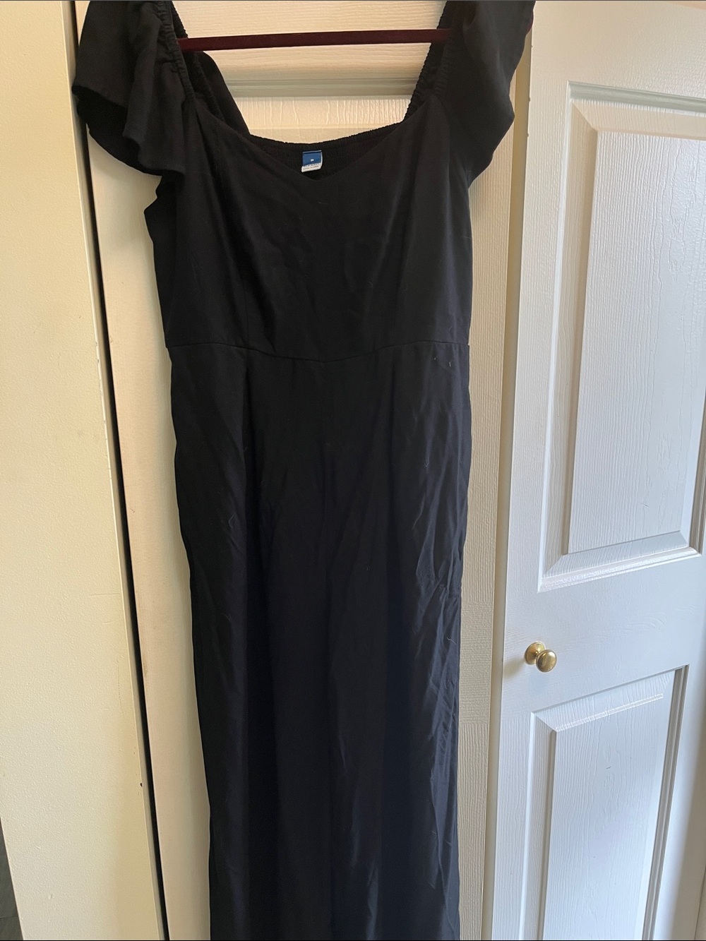 Old Navy Black Square-Neck jumpsuit  with Ruffle Sleeve